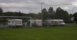 De första utställarna anländer redan kvällen innan utställningen